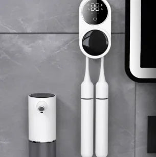 Portable Rechargeable Travel Toothbrush with Sterilizer Case Induction Switch Charging Display - Dental Care on the Go