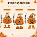Halloween Wooden Pumpkin Decor 3 Pieces Farmhouse Tabletop Ornament 2D Pumpkin Character Festive Home Desk Mantel Decor Gifts