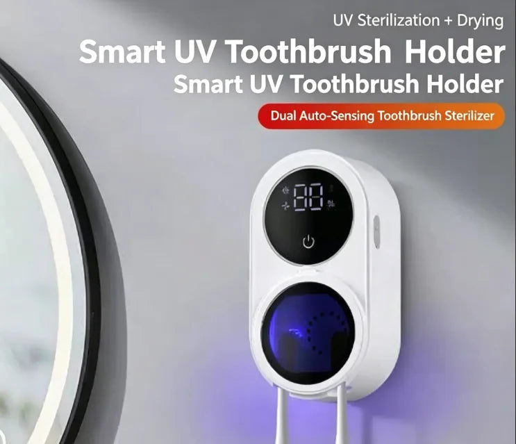 Portable Rechargeable Travel Toothbrush with Sterilizer Case Induction Switch Charging Display - Dental Care on the Go