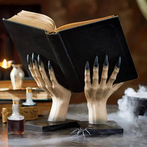 Halloween Bookends Decor Gothic Home Decor Bookends Shelves Unique Scary Monster Hand Book Ends Spooky Halloween Room Decor